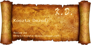 Koszta Dezső névjegykártya