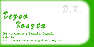 dezso koszta business card